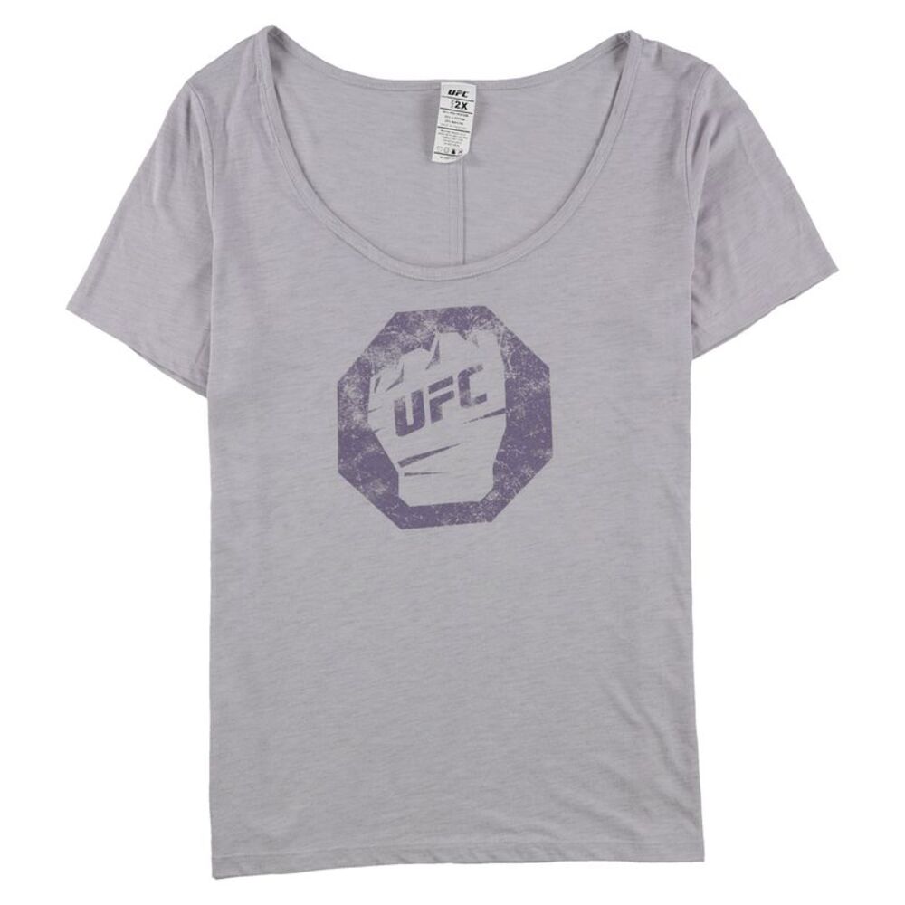 UFC Womens Distressed Logo Graphic T-Shirt, Purple, M, DM